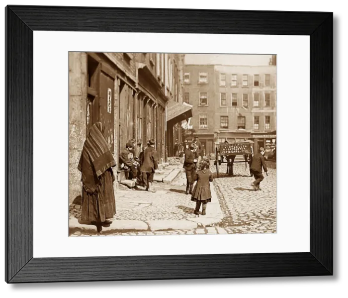 Framed Print : Dublin street children Victorian period Framed Print : Dublin street children Victorian period