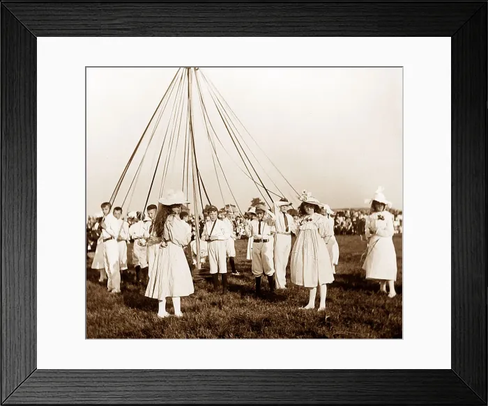 Framed Print : Children Maypole dancing Framed Print : Children Maypole dancing