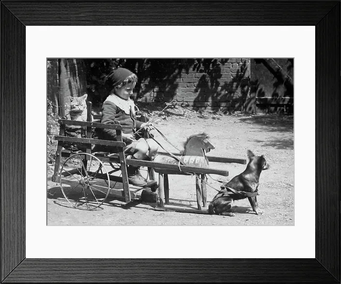 Framed Print : Boy playing Victorian period