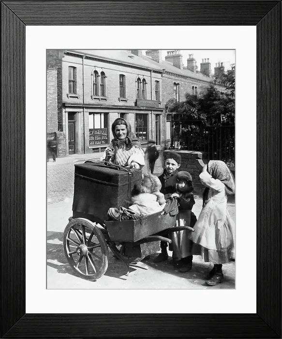 Framed Print : Box organ and family Victorian period Framed Print : Box organ and family Victorian period