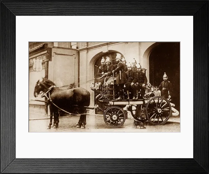 Framed Print : Croyden Fire Brigade in 1910 Framed Print : Croyden Fire Brigade in 1910