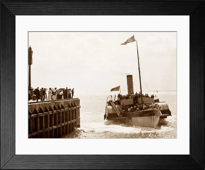 Framed Print : Bridlington The Frenchman paddle steamer early 1900s Framed Print : Bridlington The Frenchman paddle steamer early 1900s