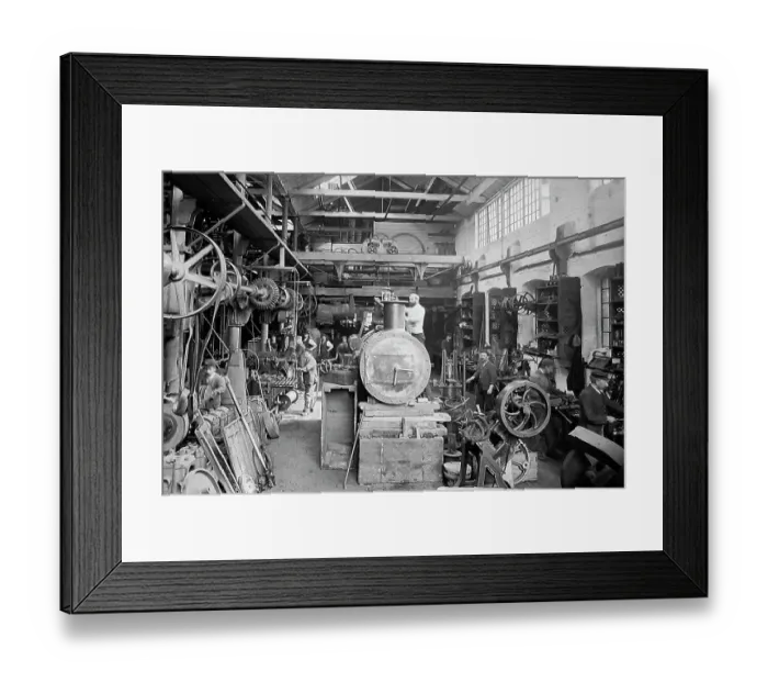 Framed Print : Colmans Mustard Engineering Shop Victorian period Framed Print : Colmans Mustard Engineering Shop Victorian period