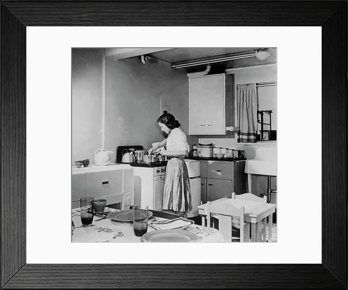 Framed Print : A Modern Electric Kitchen probably 1940s Framed Print : A Modern Electric Kitchen probably 1940s