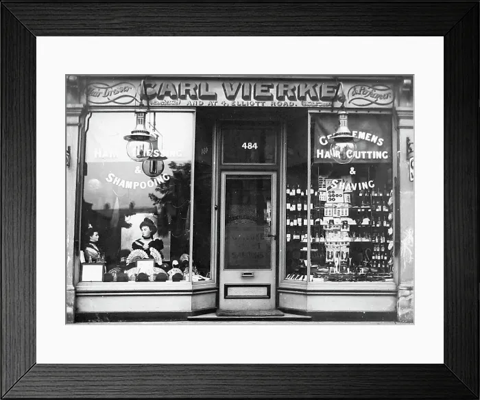 Framed Print : Barber Shop early 1900s Framed Print : Barber Shop early 1900s