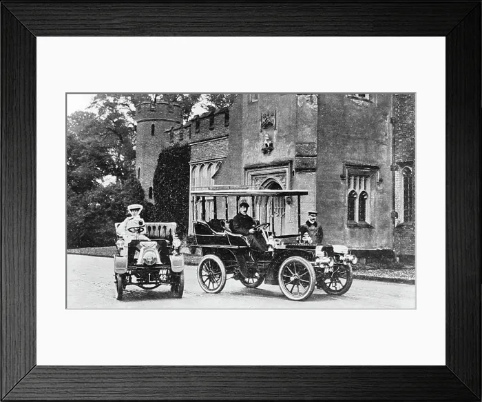 Framed Print : Mr and Mrs Perkins with De Dion and Gladiator veteran cars Framed Print : Mr and Mrs Perkins with De Dion and Gladiator veteran cars