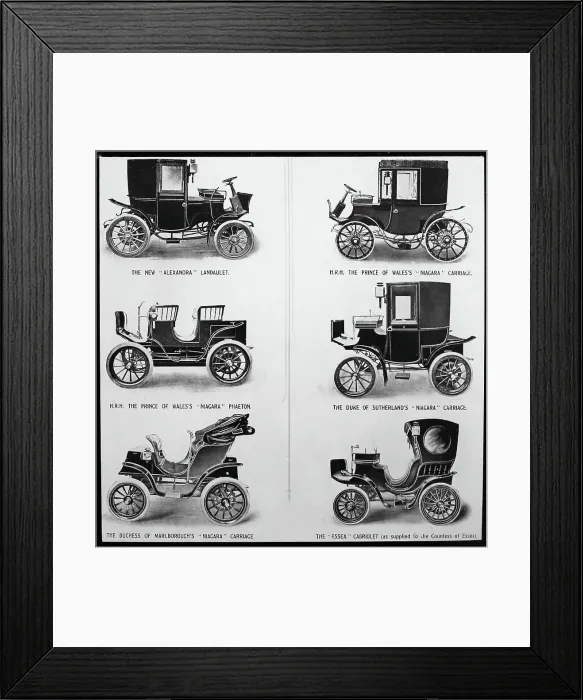 Framed Print : Lady and a veteran car, early 1900s Framed Print : Lady and a veteran car, early 1900s