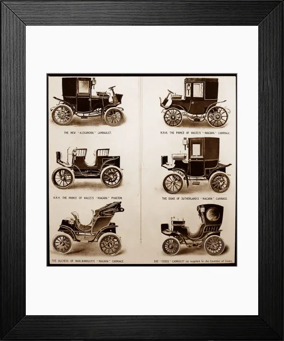 Framed Print : Lady and a veteran car, early 1900s Framed Print : Lady and a veteran car, early 1900s