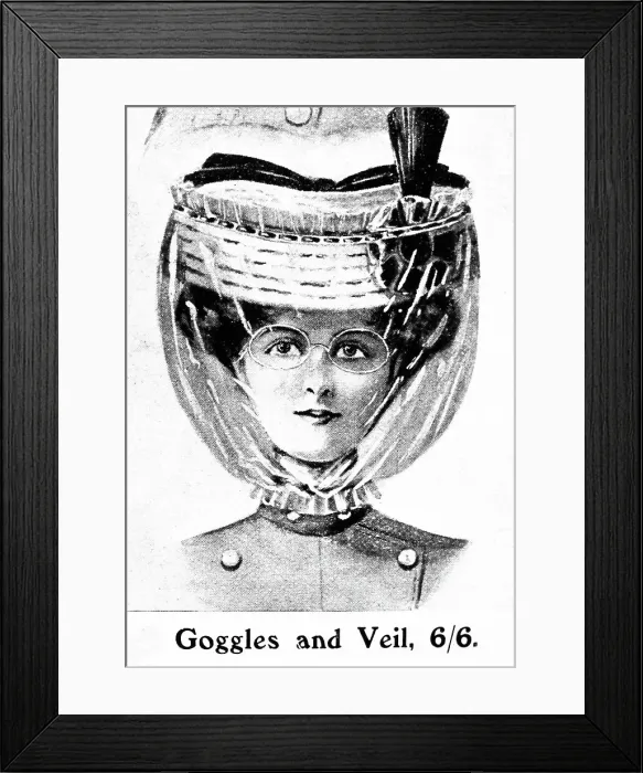 Framed Print : Advertisement for ladies fashion for early motorists Framed Print : Advertisement for ladies fashion for early motorists
