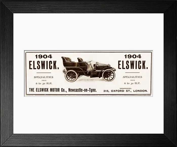 Framed Print : Elswick veteran car advertisement, early 1900s Framed Print : Elswick veteran car advertisement, early 1900s