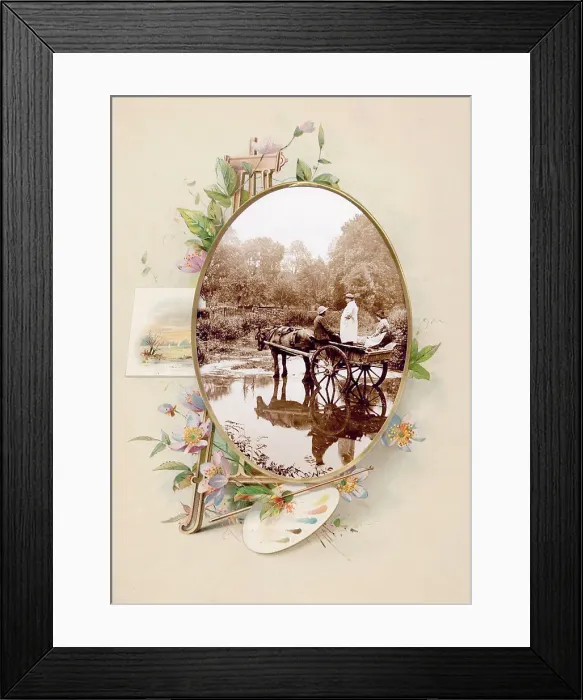 Framed Print : Victorian floral greetings card design, A6 size, No. 23 Framed Print : Victorian floral greetings card design, A6 size, No. 23