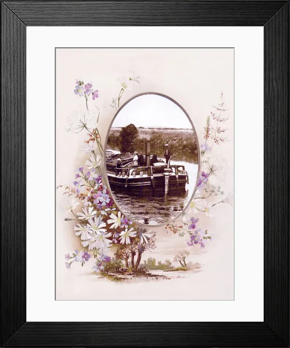 Framed Print : Victorian floral greetings card design, A6 size, No. 24 Framed Print : Victorian floral greetings card design, A6 size, No. 24