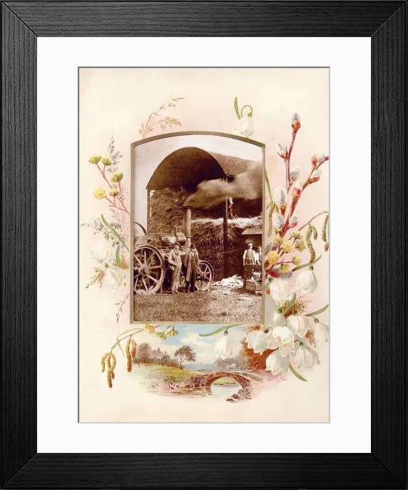 Framed Print : Victorian floral greetings card design, A6 size, No. 29 Framed Print : Victorian floral greetings card design, A6 size, No. 29