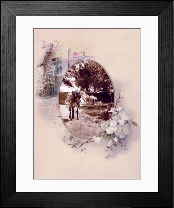 Framed Print : Victorian floral greetings card design, A6 size, No. 28 Framed Print : Victorian floral greetings card design, A6 size, No. 28