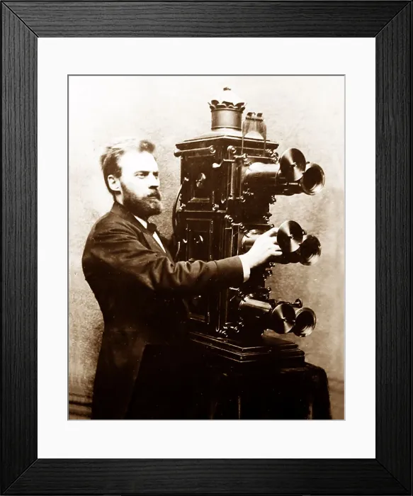 Framed Print : Charles Goodwin Norton and triunial magic lantern projector Framed Print : Charles Goodwin Norton and triunial magic lantern projector