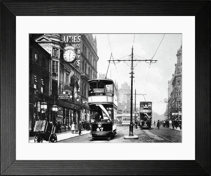 Framed Print : Lower Briggate, Leeds early 1900s Framed Print : Lower Briggate, Leeds early 1900s