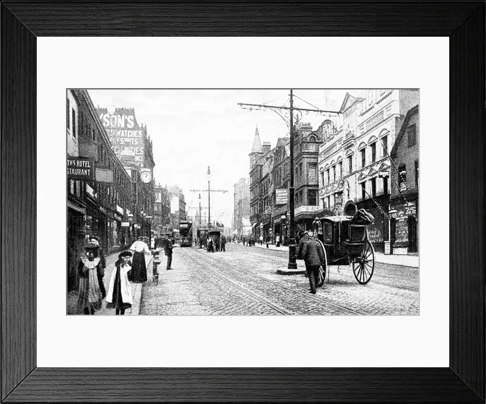 Framed Print : Lower Briggate, Leeds early 1900s Framed Print : Lower Briggate, Leeds early 1900s