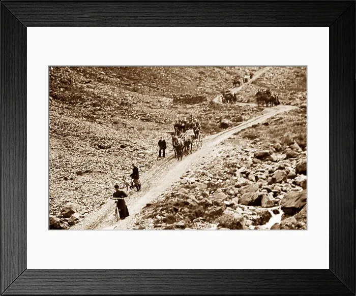 Framed Print : Tourists on Honister Pass, Lake District, Victorian period Framed Print : Tourists on Honister Pass, Lake District, Victorian period