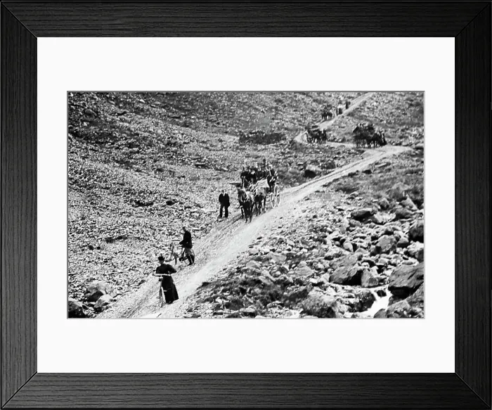 Framed Print : Tourists on Honister Pass, Lake District, Victorian period Framed Print : Tourists on Honister Pass, Lake District, Victorian period