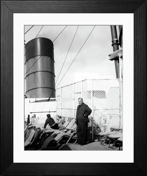 Framed Print : Sports Deck on the RMS Queen Mary, possibly 1920s Framed Print : Sports Deck on the RMS Queen Mary, possibly 1920s