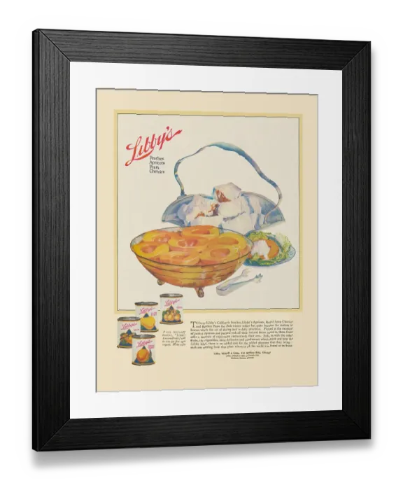 Framed Print : Libbys Tinned Fruit Advert Framed Print : Libbys Tinned Fruit Advert