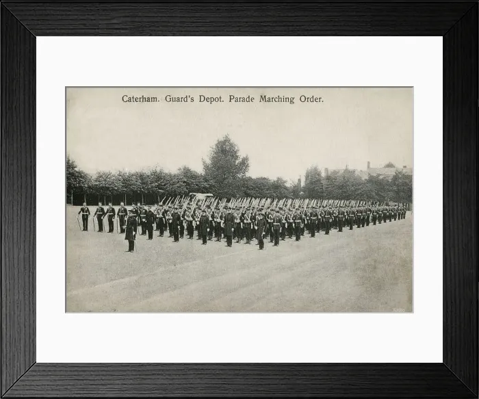Framed Print : Caterham, Surrey - Guard's Depot - Parade Marching Order Framed Print : Caterham, Surrey - Guard's Depot - Parade Marching Order