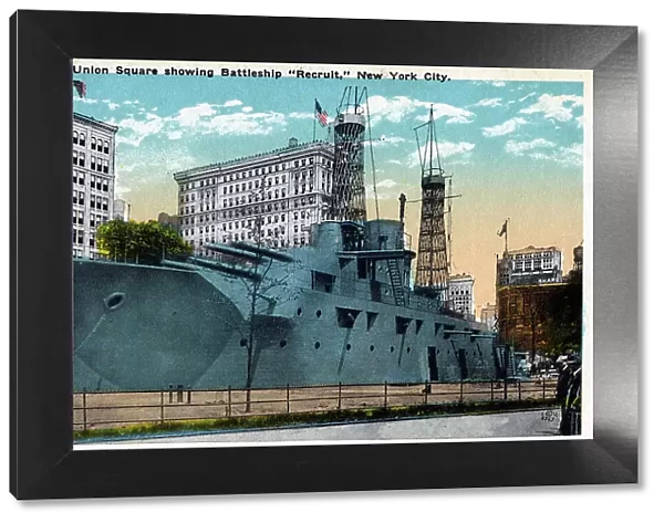 Union Square showing the Battleship Recruit, New York, USA