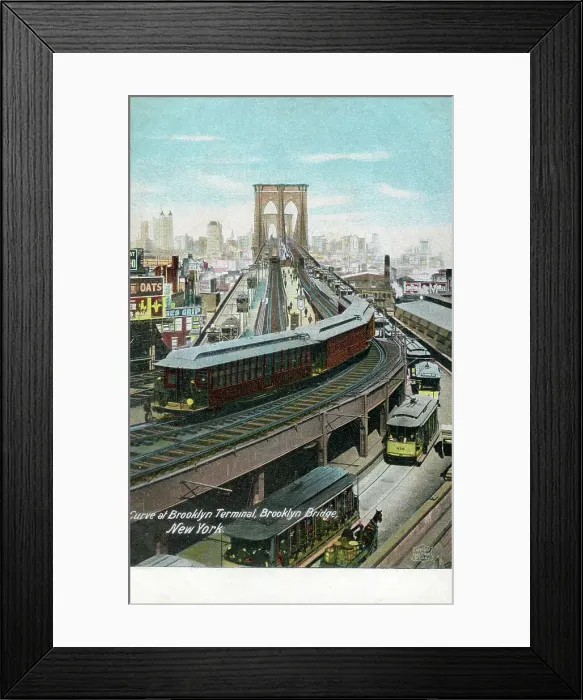 Framed Print : Curve at Brooklyn Terminal, Brooklyn Bridge, New York, USA Framed Print : Curve at Brooklyn Terminal, Brooklyn Bridge, New York, USA