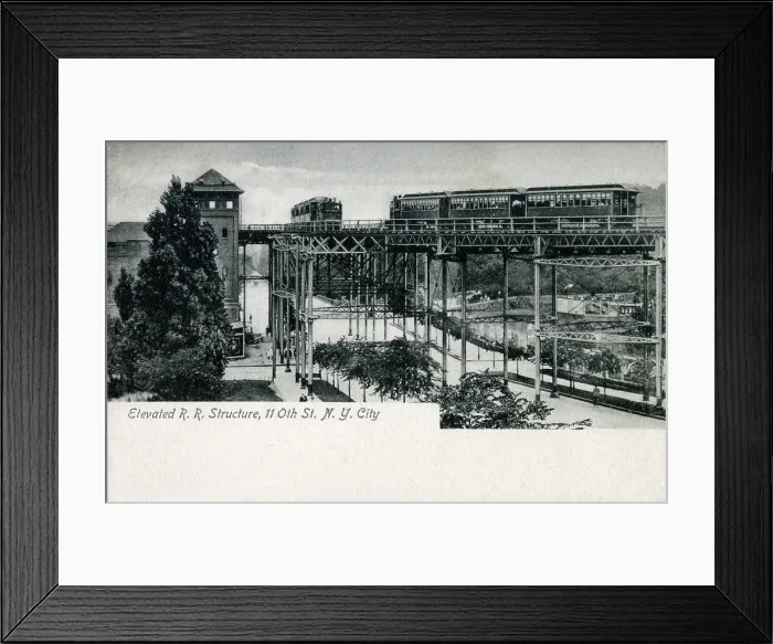 Framed Print : Elevated Railroad Structure - 110th Street, New York City Framed Print : Elevated Railroad Structure - 110th Street, New York City
