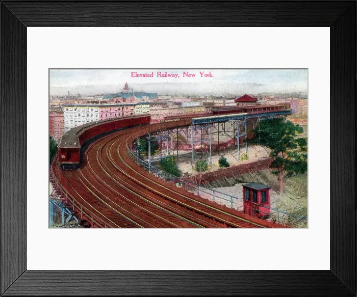 Framed Print : Elevated Railway, New York City, USA Framed Print : Elevated Railway, New York City, USA