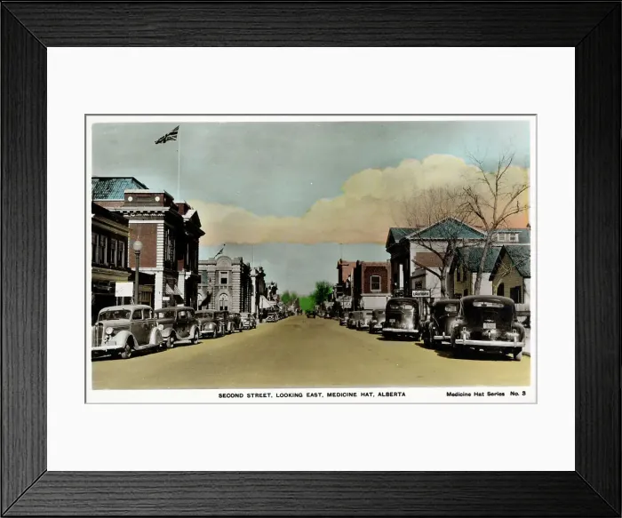 Framed Print : Second Street, Looking East, Medicine Hat, Alberta, Canada Framed Print : Second Street, Looking East, Medicine Hat, Alberta, Canada