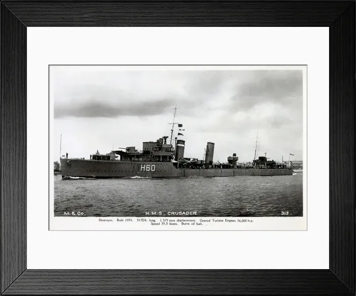 Framed Print : HMS Crusader (H60) - a Royal Navy C-class destroyer Framed Print : HMS Crusader (H60) - a Royal Navy C-class destroyer