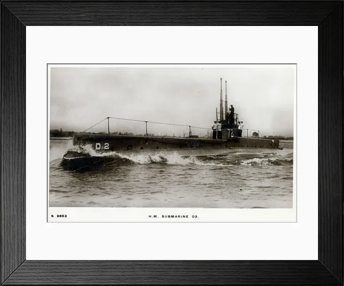 Framed Print : HMS D2 - D-class submarine Framed Print : HMS D2 - D-class submarine