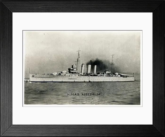 Framed Print : HMAS Australia - D84 - County Kent Class Heavy Cruiser Framed Print : HMAS Australia - D84 - County Kent Class Heavy Cruiser
