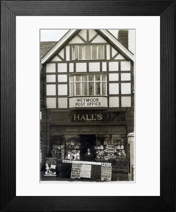 Framed Print : Weymoor Post Office and Hall's Newsagents Shop Framed Print : Weymoor Post Office and Hall's Newsagents Shop