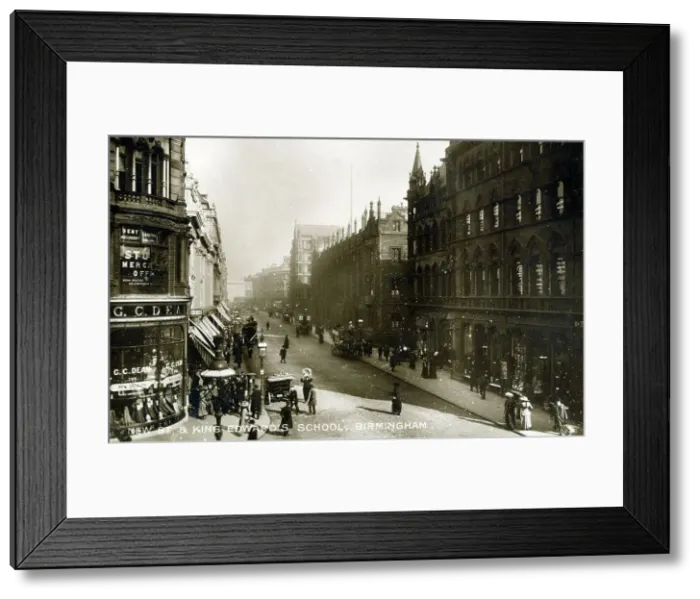 Framed Print : New Street and Kng Edward's School, Birmingham Framed Print : New Street and Kng Edward's School, Birmingham