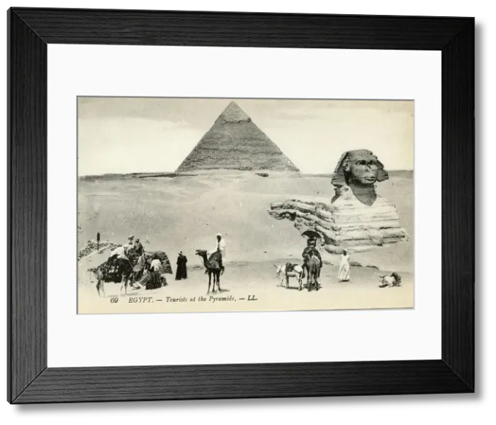 Framed Print : Tourists at the Pyramids and the Sphinx, Cairo, Egypt Framed Print : Tourists at the Pyramids and the Sphinx, Cairo, Egypt