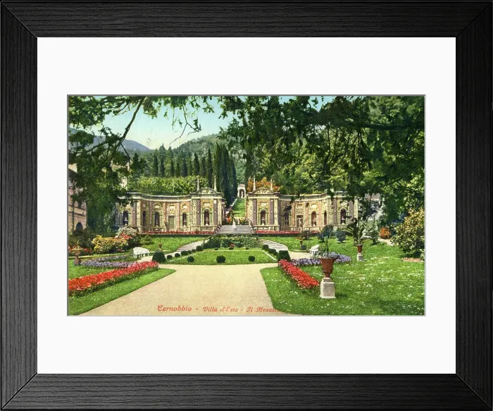 Framed Print : Villa d'Este, Cernobbio, Italy - postcard 1937 Framed Print : Villa d'Este, Cernobbio, Italy - postcard 1937