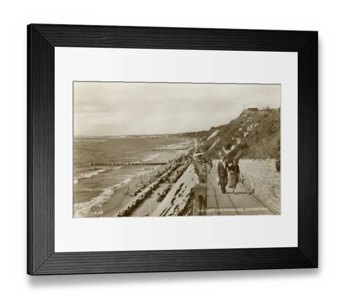 Framed Print : The Slopes and Promenade, Southbourne, Dorset Framed Print : The Slopes and Promenade, Southbourne, Dorset