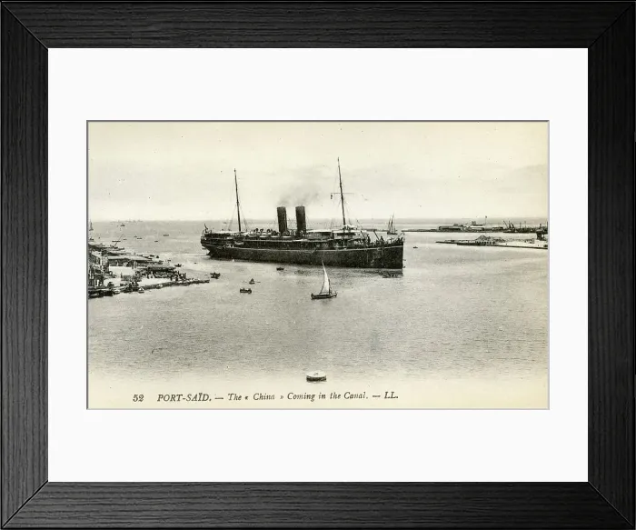 Framed Print : P and O RMS China entering the Suez Canal at Port Said Framed Print : P and O RMS China entering the Suez Canal at Port Said