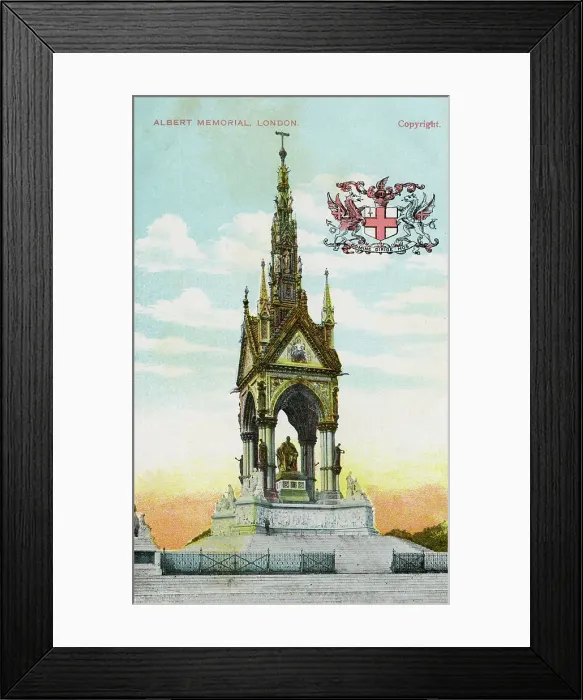 Framed Print : Albert Memorial, London - postcard c. 1905 Framed Print : Albert Memorial, London - postcard c. 1905