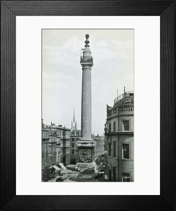 Framed Print : The Monument, London - Valentine's postcard, photo 1887 Framed Print : The Monument, London - Valentine's postcard, photo 1887