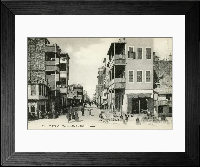 Framed Print : Arab Town, Port Said, Egypt - L. L. postcard Leon and Levy Framed Print : Arab Town, Port Said, Egypt - L. L. postcard Leon and Levy