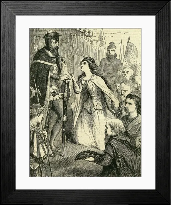 Framed Print : Edward III entreated by Queen Philippa Framed Print : Edward III entreated by Queen Philippa