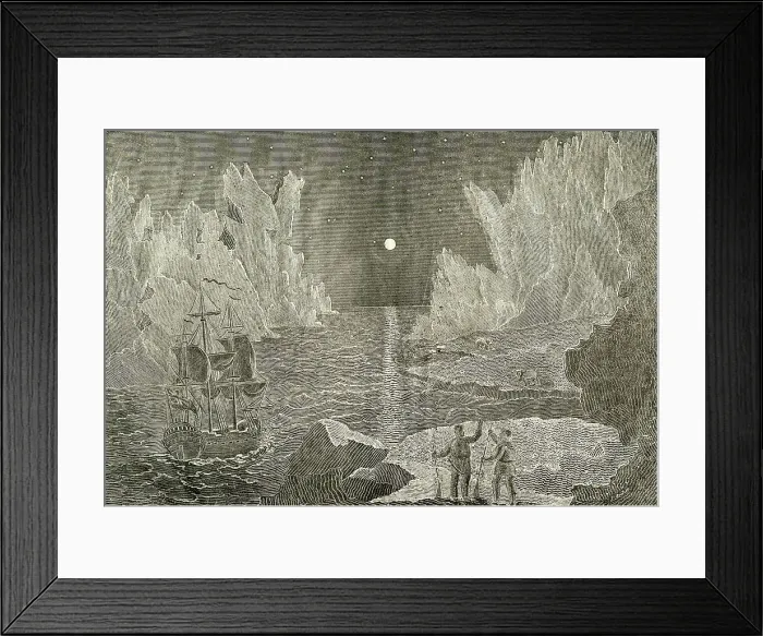 Framed Print : Captain Ross pursuing his discoveries at Cape Garry Framed Print : Captain Ross pursuing his discoveries at Cape Garry