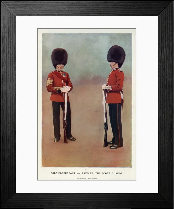 Framed Print : Colour-Sergeant and Private, the Scots Guards Framed Print : Colour-Sergeant and Private, the Scots Guards