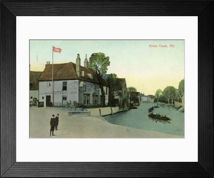 Framed Print : The River Ouse and Cutter Inn, Ely, Cambridgeshire Framed Print : The River Ouse and Cutter Inn, Ely, Cambridgeshire