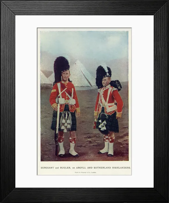 Framed Print : Sergeant and Bugler, 1st Argyll and Sutherland Highlanders Framed Print : Sergeant and Bugler, 1st Argyll and Sutherland Highlanders