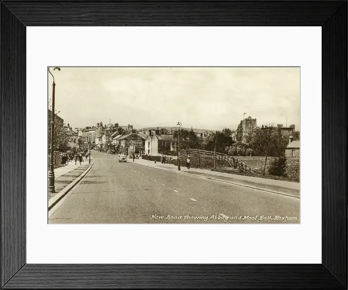 Framed Print : New Road showing Abbey and Moot Hall, Hexham Framed Print : New Road showing Abbey and Moot Hall, Hexham