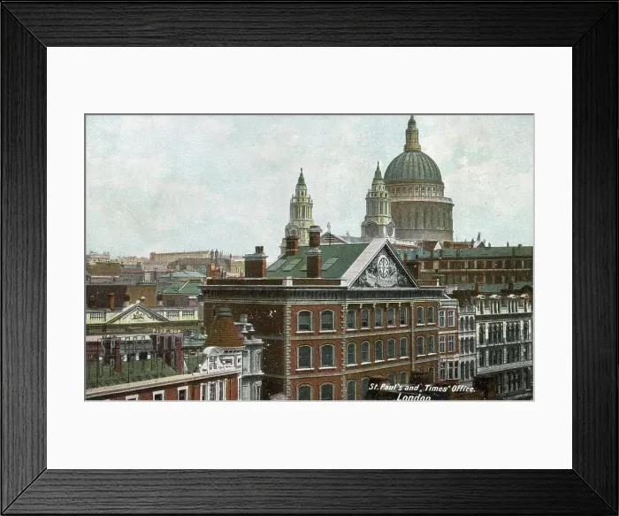Framed Print : St Paul's Cathedral and The Times Newspaper Office, London Framed Print : St Paul's Cathedral and The Times Newspaper Office, London